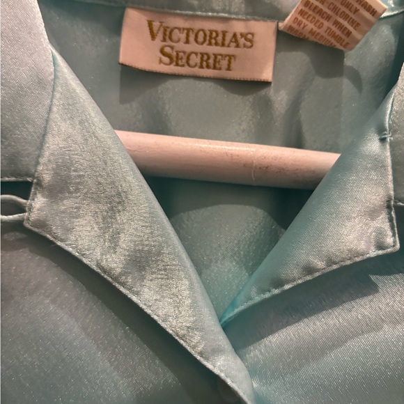 Victoria's Secret Set- Aqua pajama top & drawstring sleep pant set-vintage Small - Picture 6 of 10